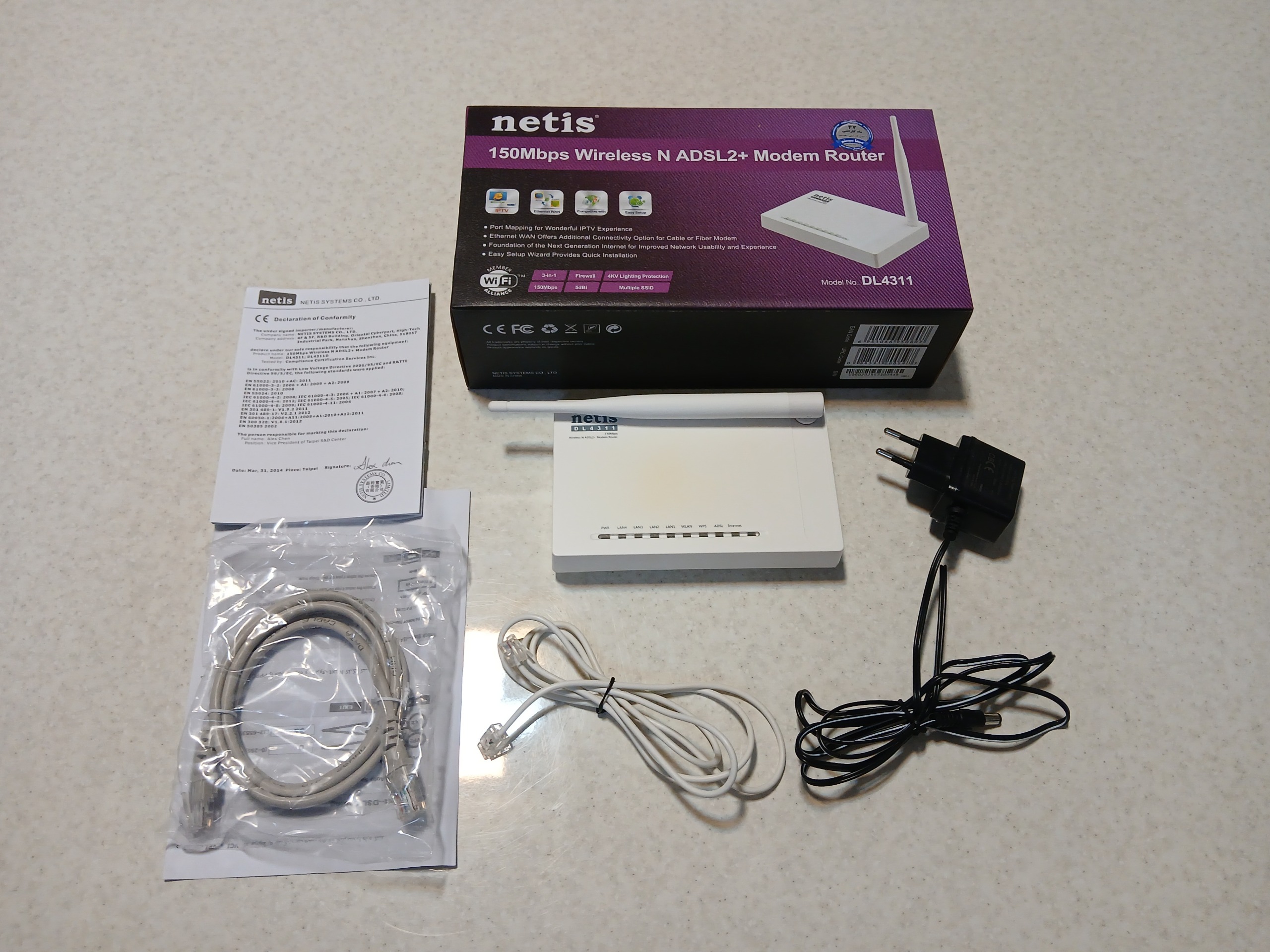 مودم روتر Netis DL4311 N150 با جعبه و لوازم کامل