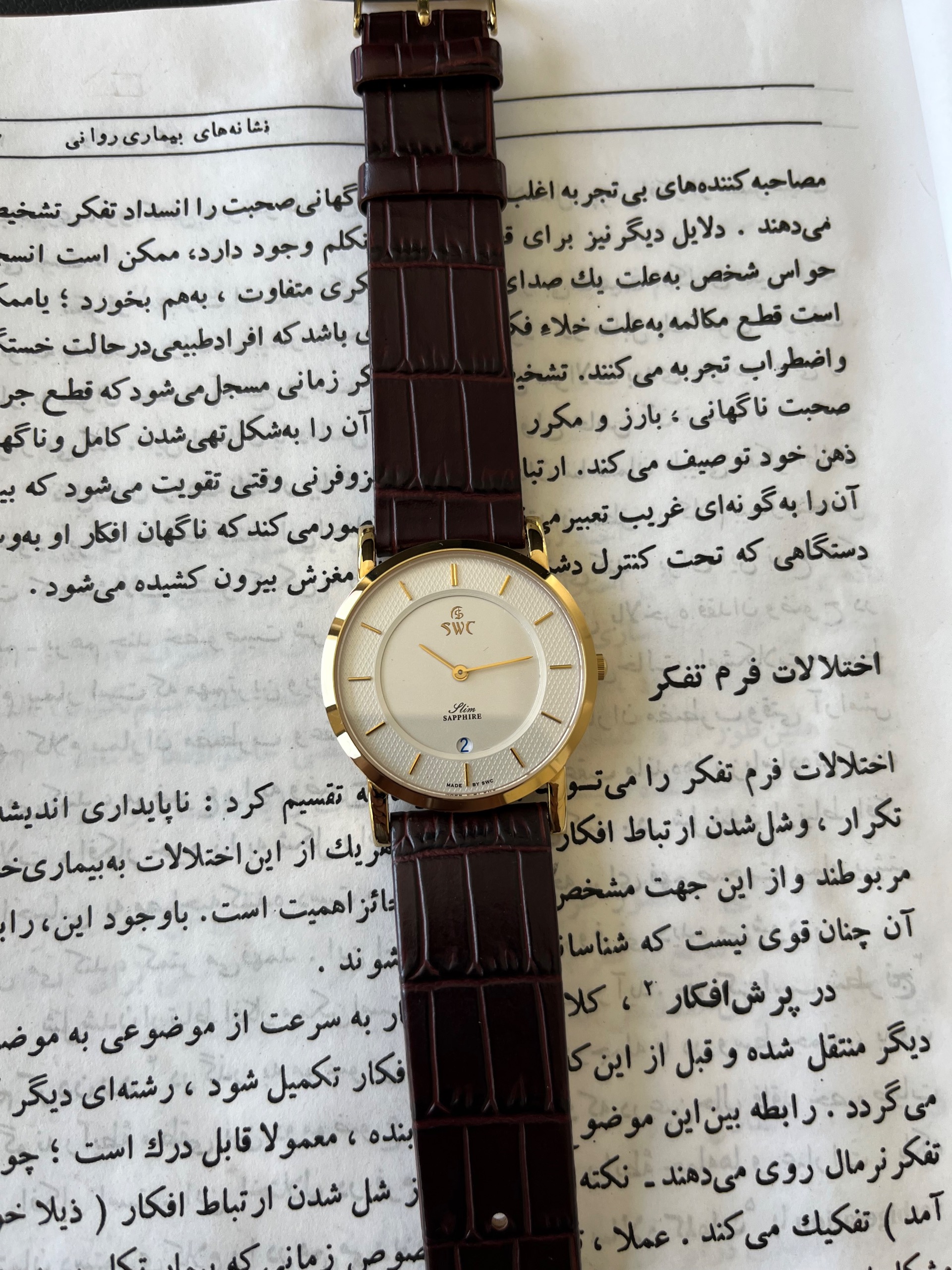 ساعت بند چرم swc عقربه ای
