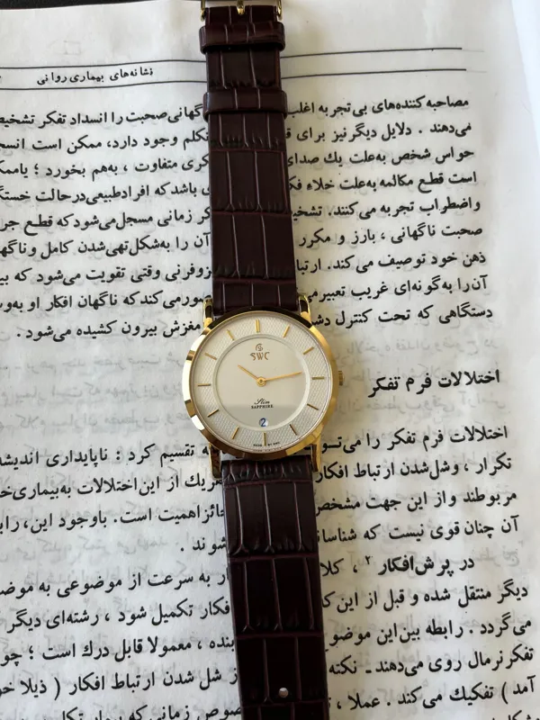 ساعت بند چرم swc عقربه ای