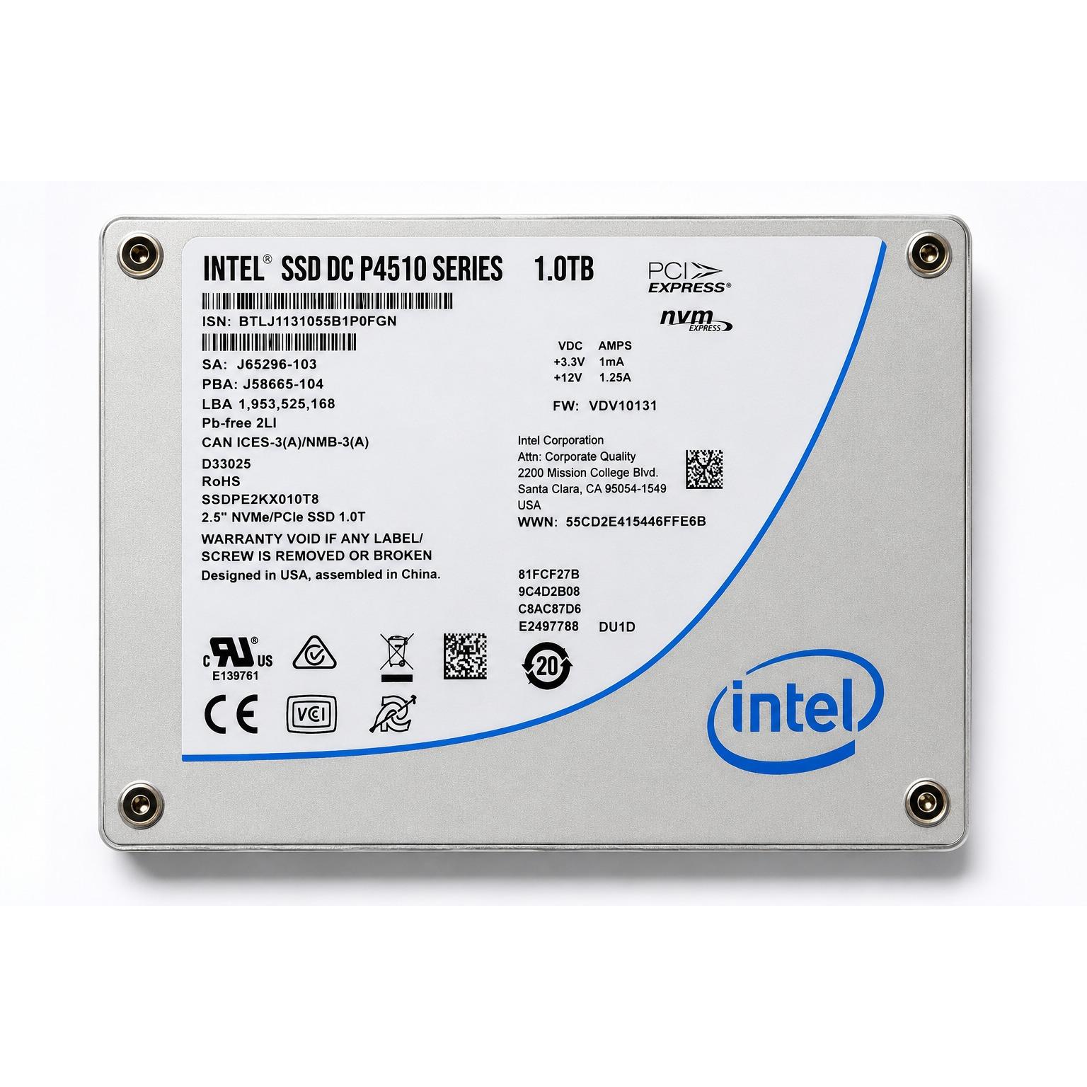INTEL NVME U2 DC-P4510 1TB اس اس دی اینتل