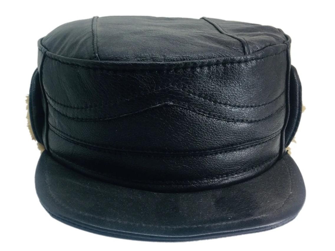 کلاه شکاری مردانه چرم اصل خزدار