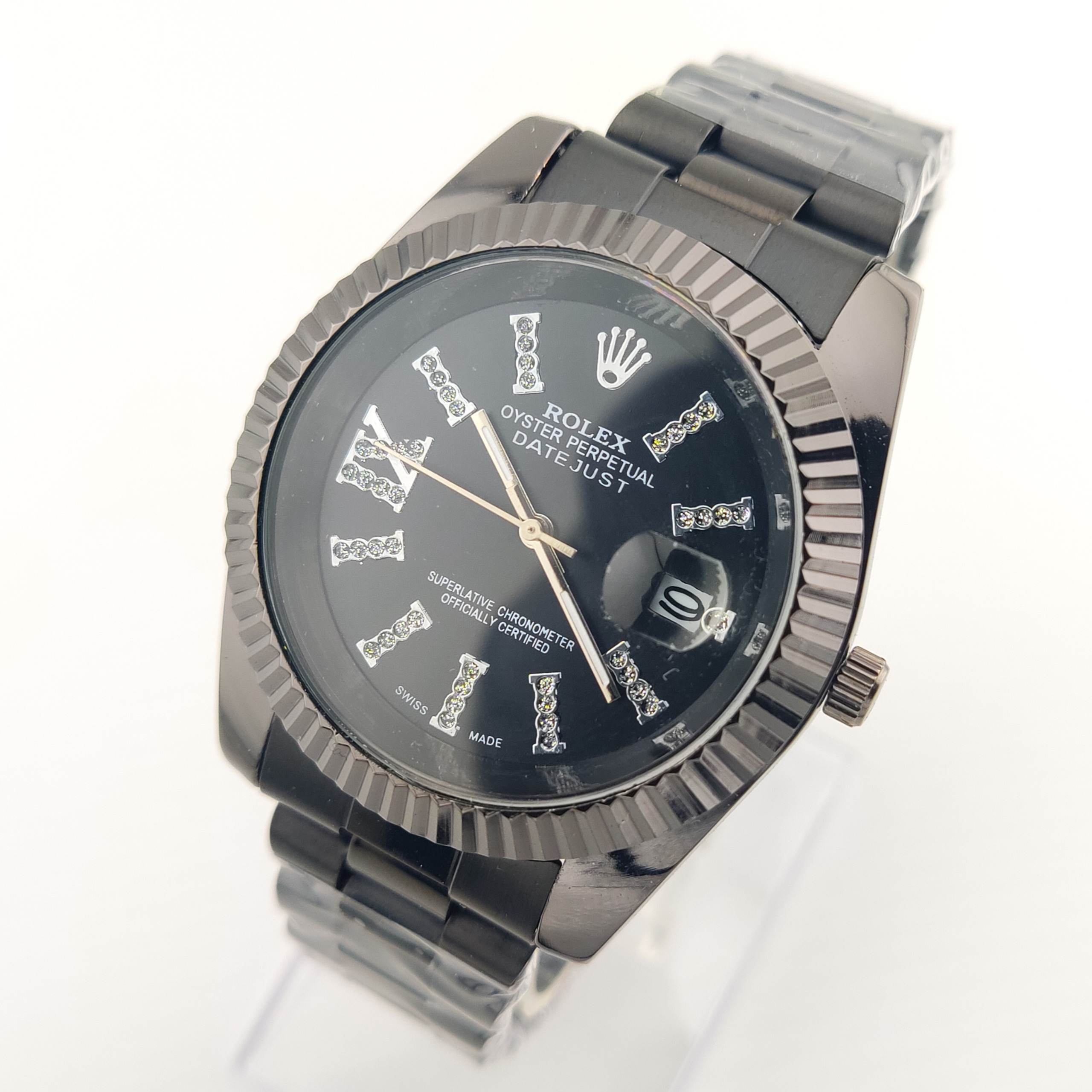 ساعت مردانه ROLEX مشکی تقویمدار ضدآب