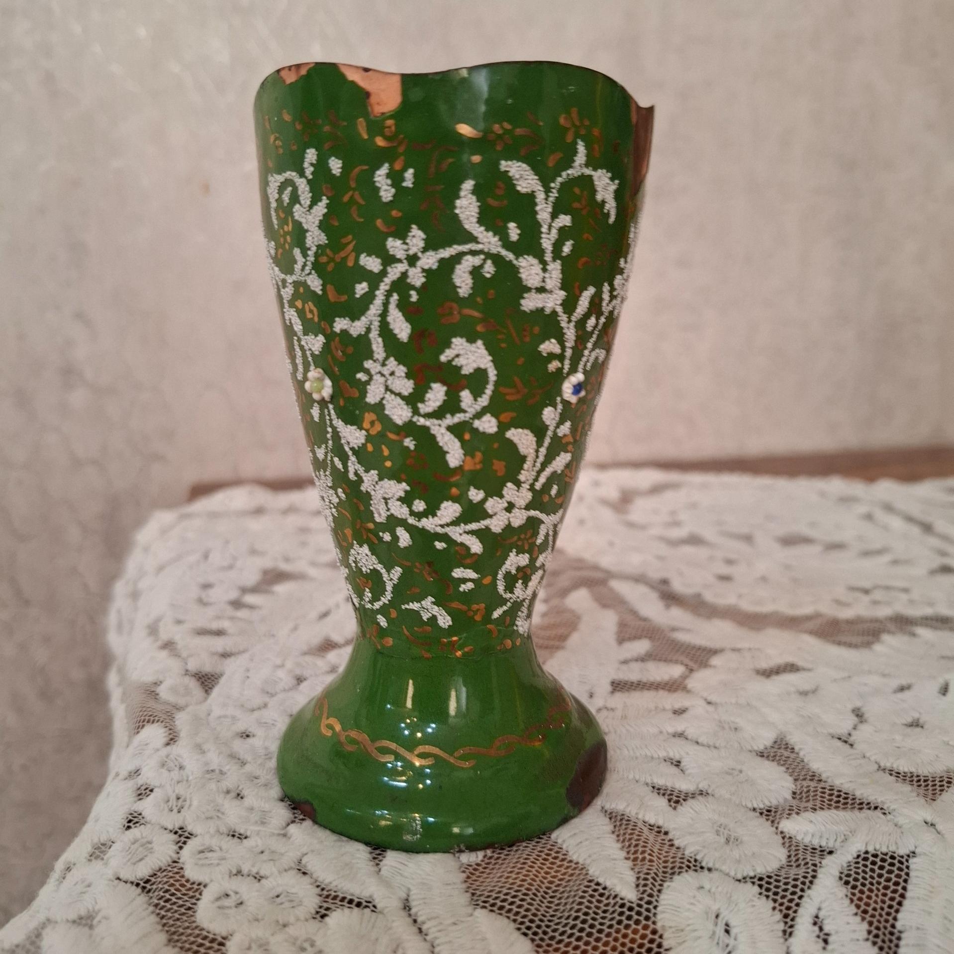 گلدان قدیمی میناکاری گلدان مسی