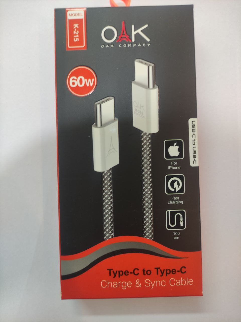 کابل شارژ 60 وات OAK مدل K215