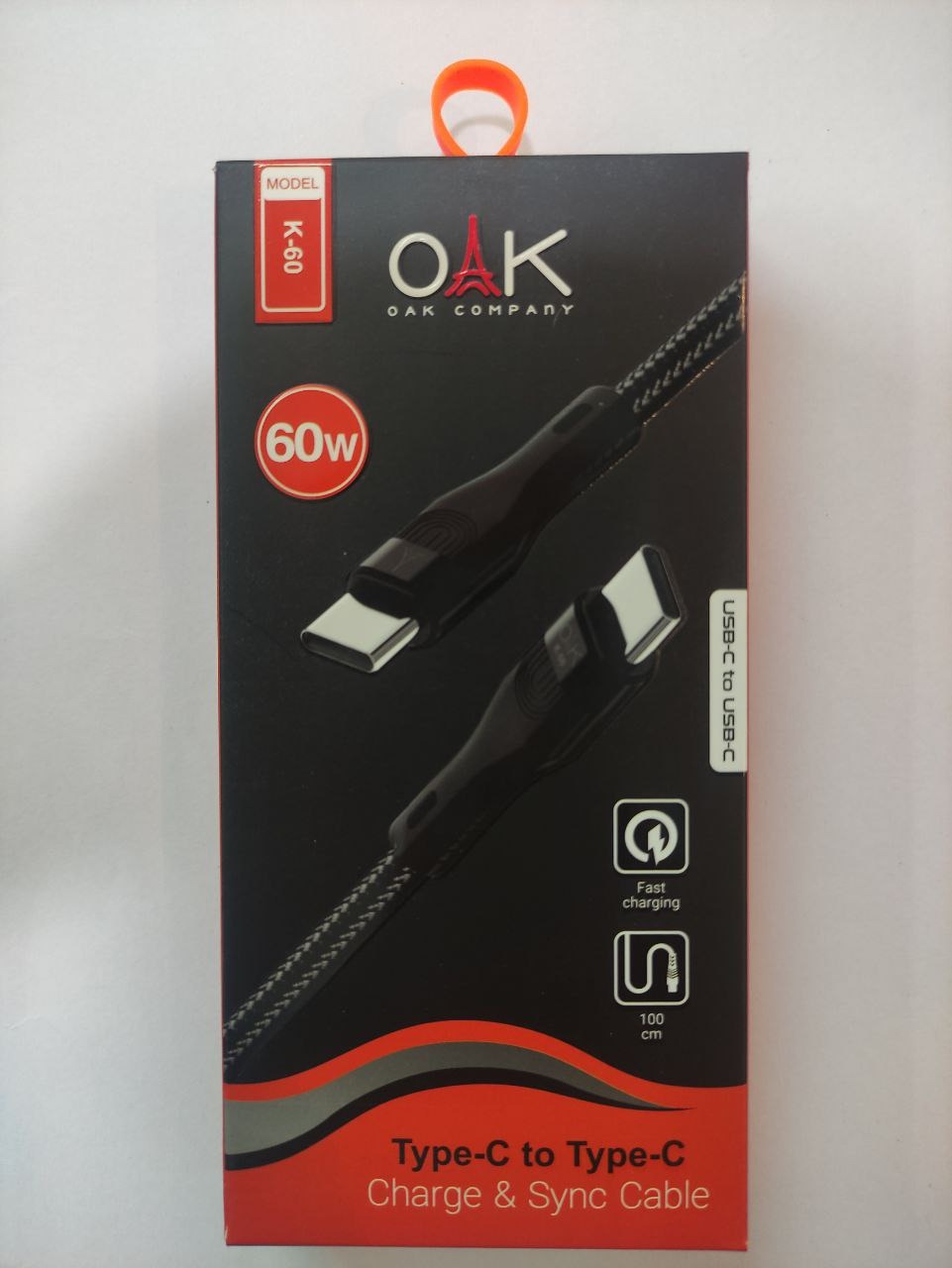 کابل شارژ 60 وات OAK مدل K60