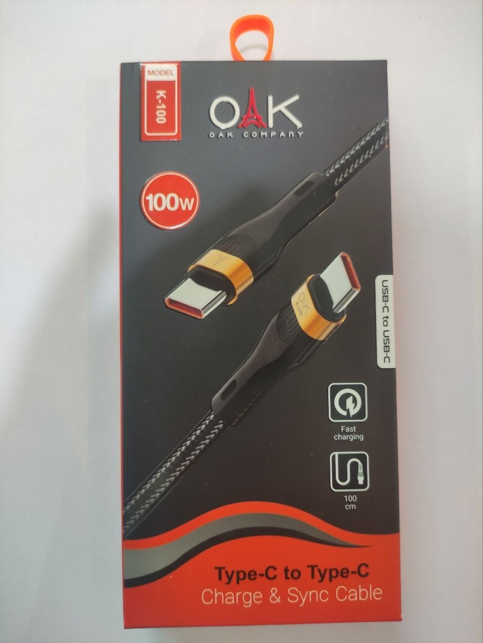 کابل شارژ 100 وات OAK مدل K100