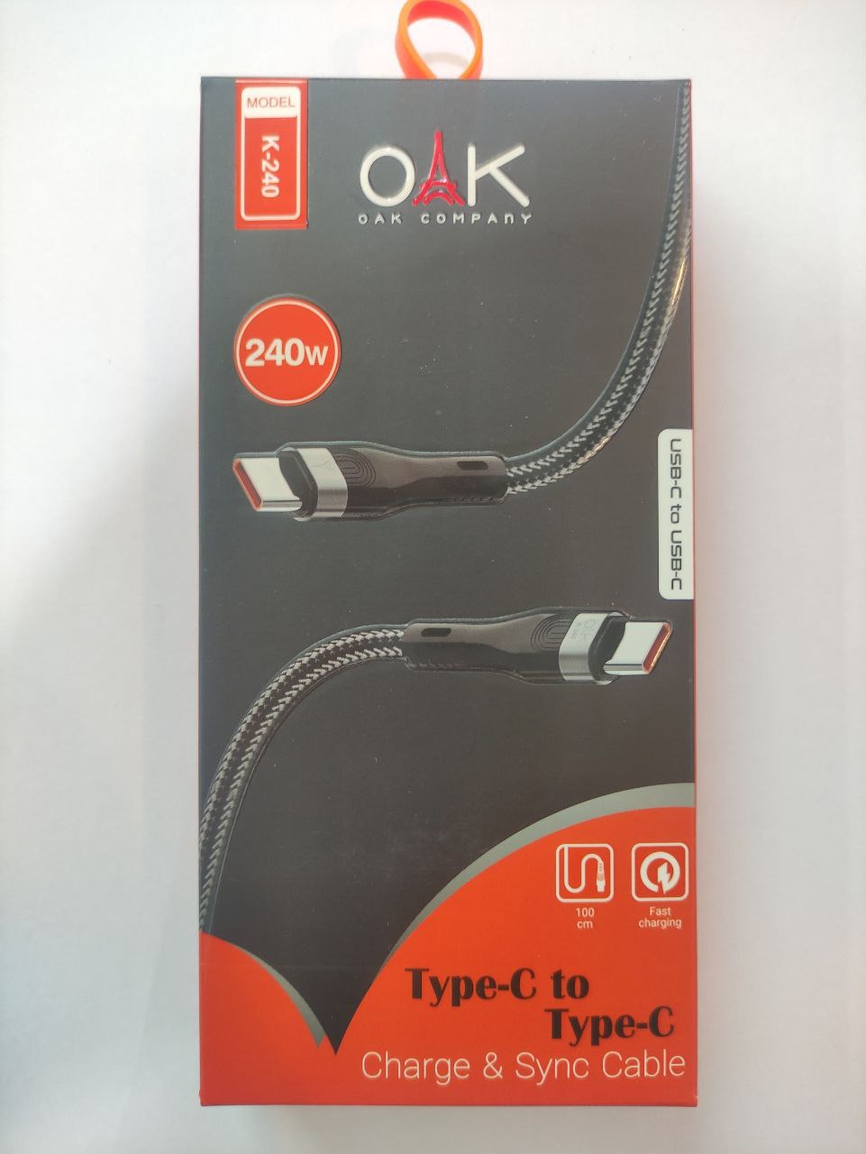 کابل شارژ 240 وات OAK مدل K240