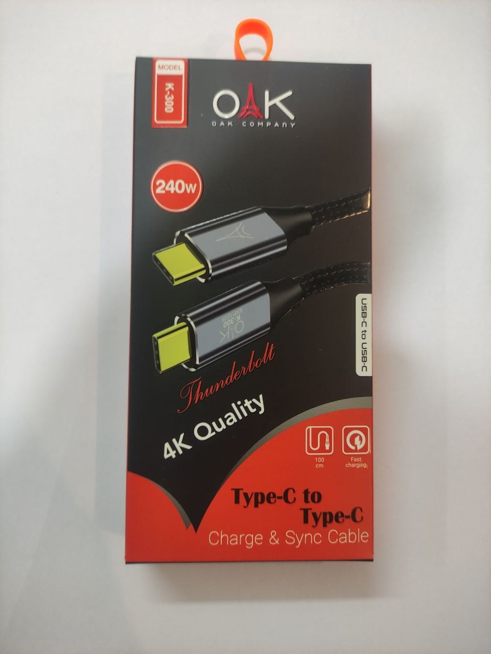 کابل شارژ 240 وات OAK مدل K300