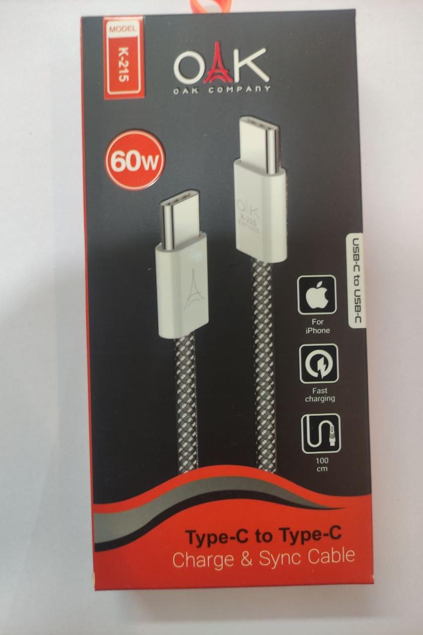 کابل شارژ 60 وات OAK مدل K215
