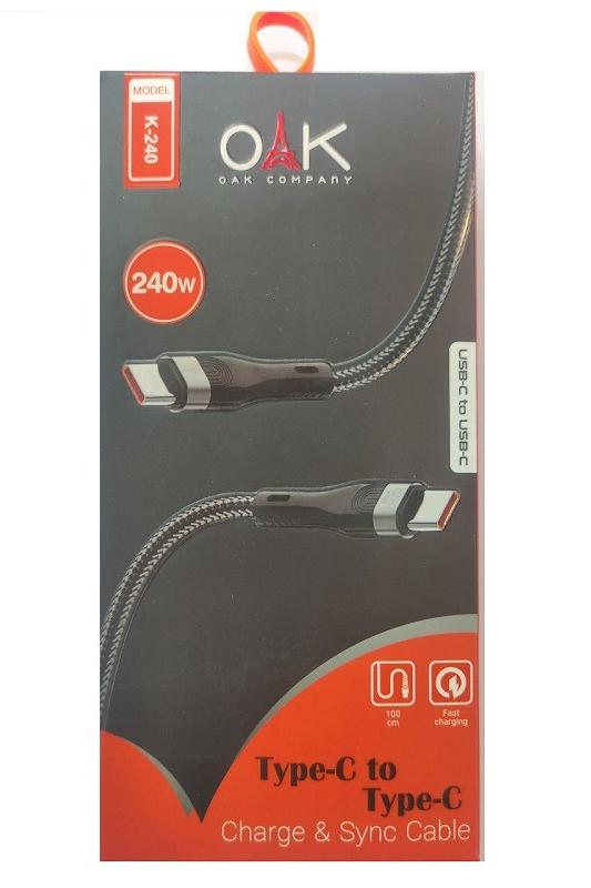 کابل شارژ 240 وات OAK مدل K240