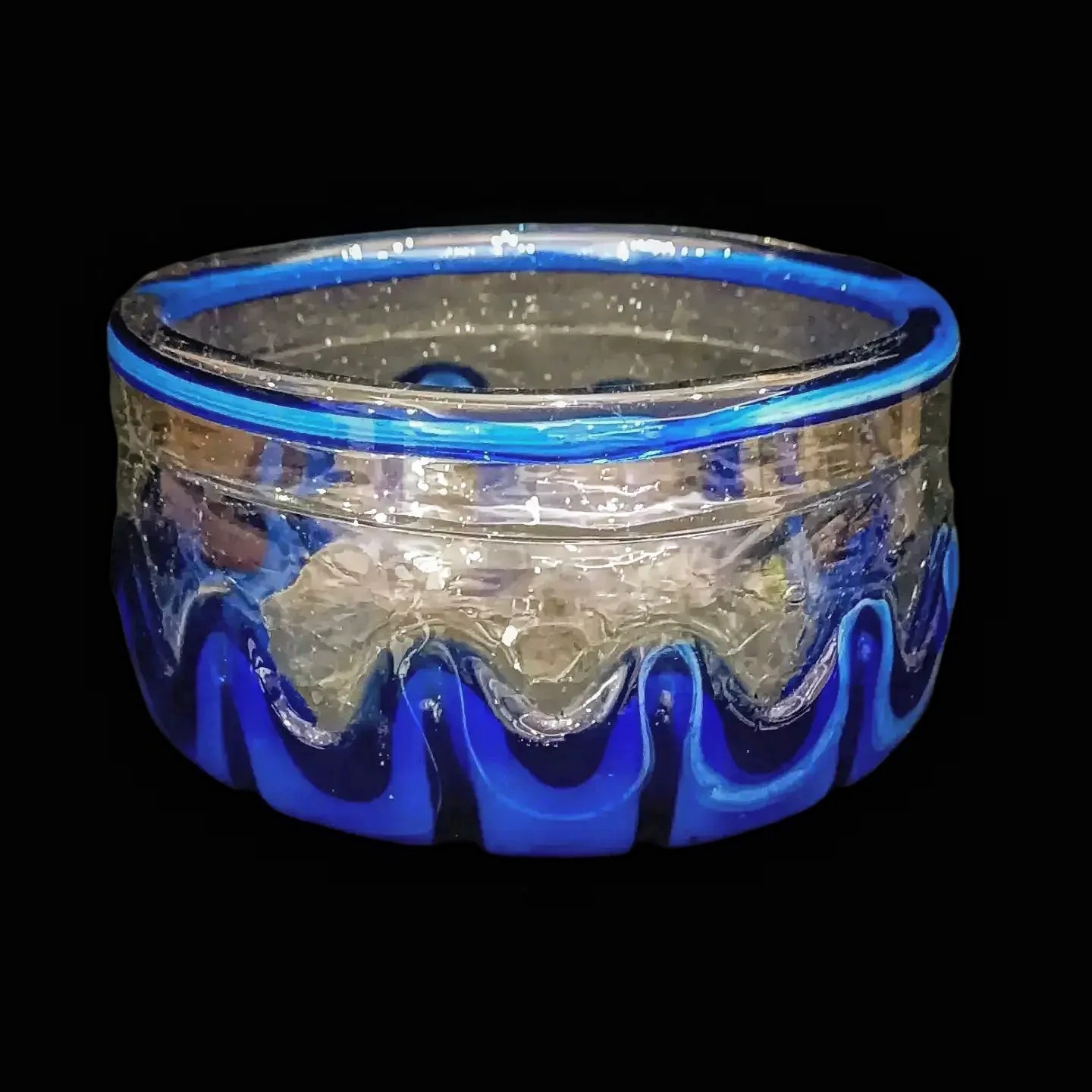 ارسال رایگان(کاسه شیشه ای طرح ترک کاردست)
