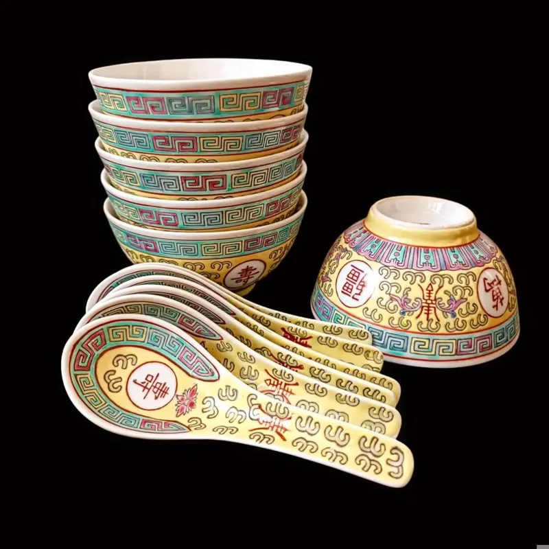 12 پارچه پیاله وقاشق مینای نقاشی دست