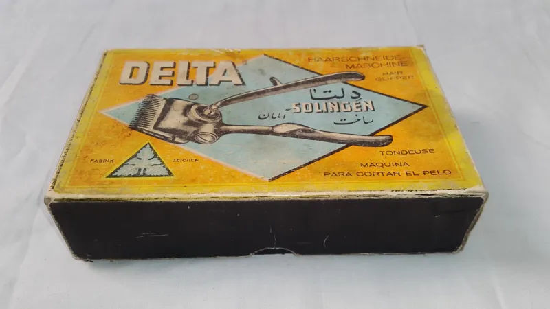 جعبه خالی ماشین اصلاح قدیمی سولینگن دلتا آلمان