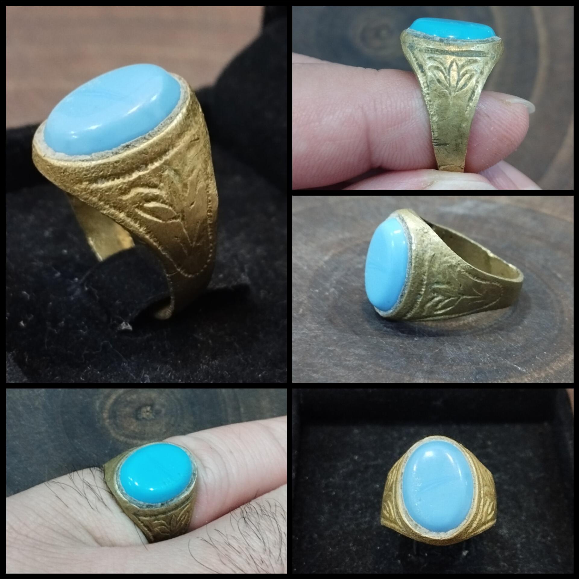 انگشتر زنانه فیروزه خاص و انتیک عصر پهلوی