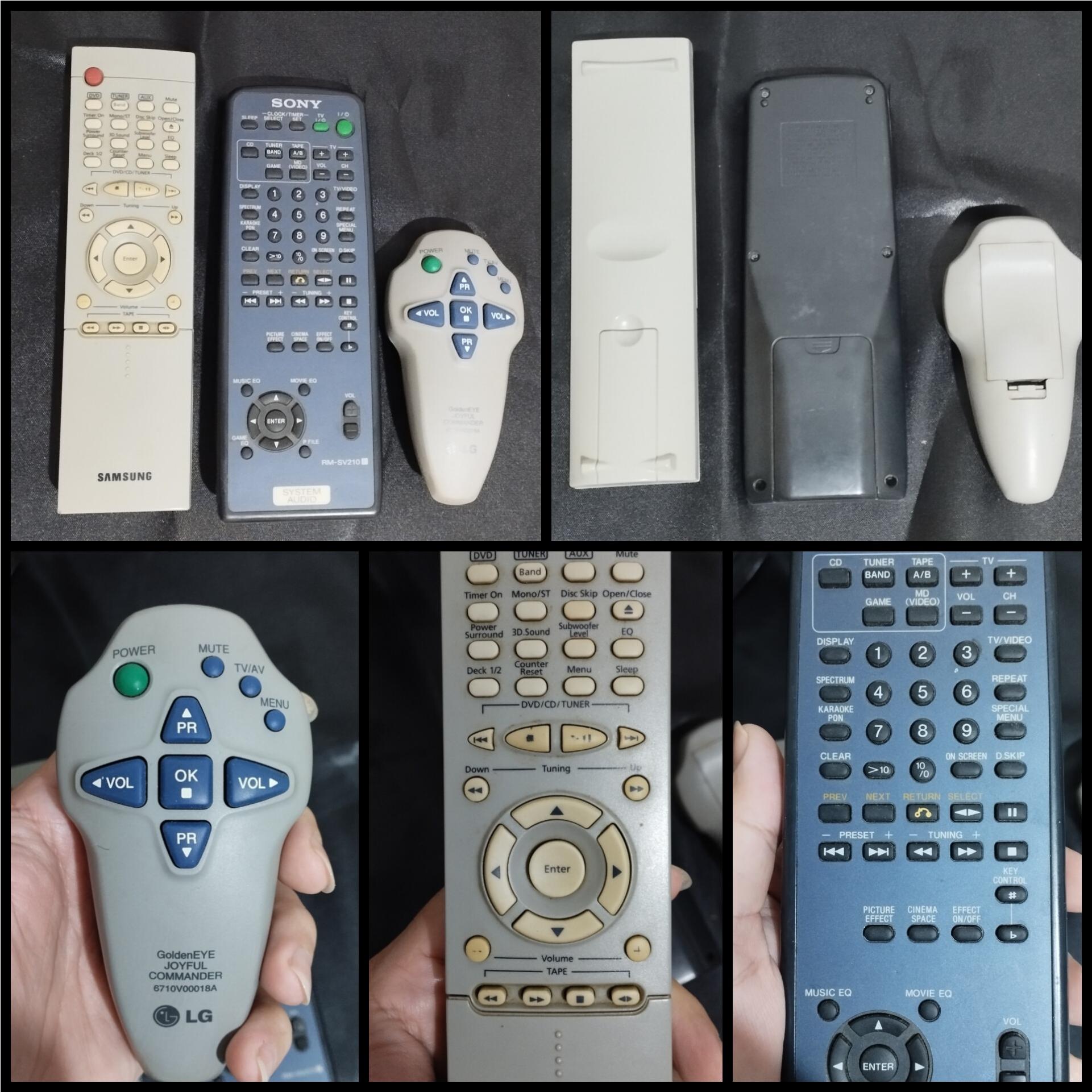 سه عددکنترل تلویزیون و دستگاه DVD