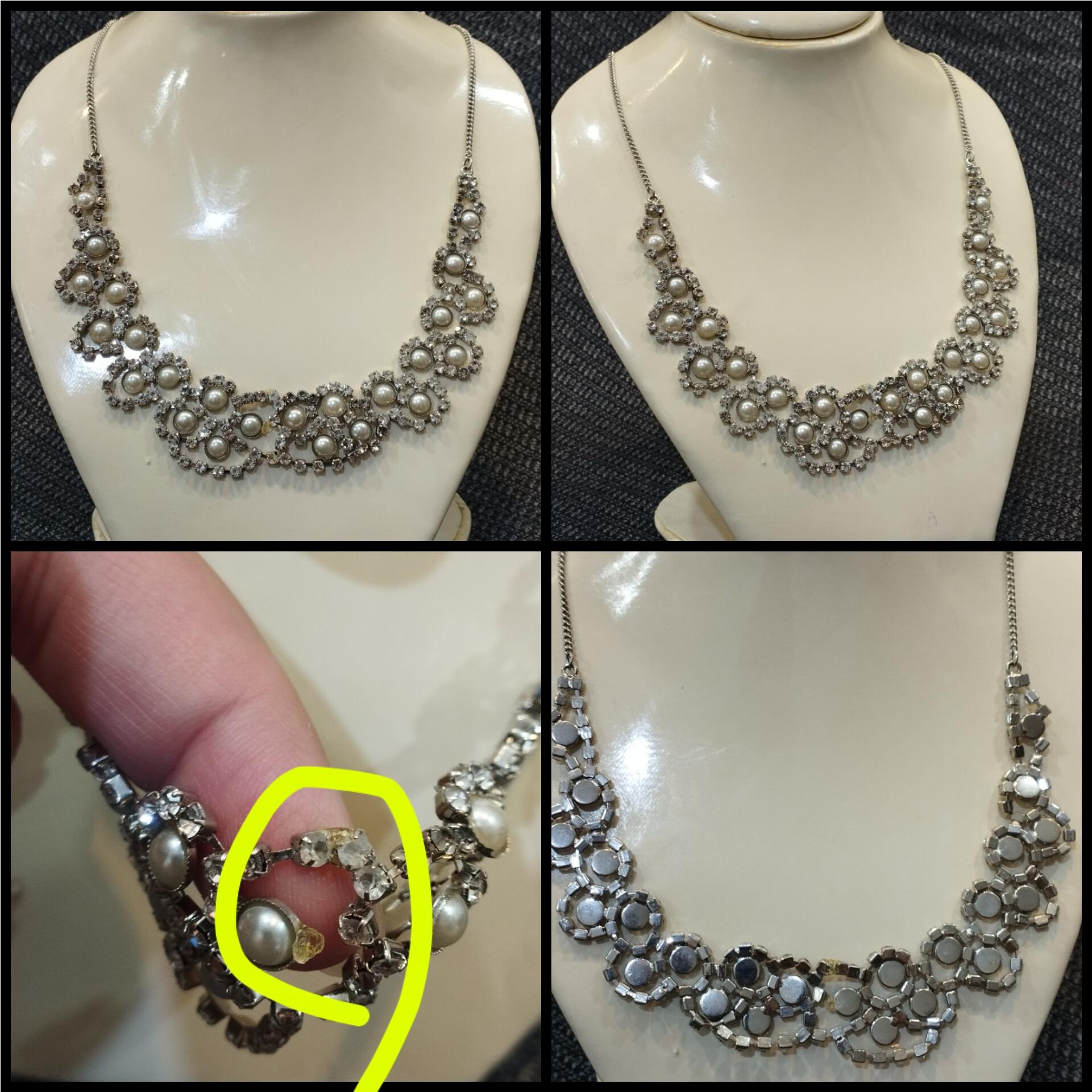 گردنبند عروس مرواریدی جواهر نشان چشم نواز