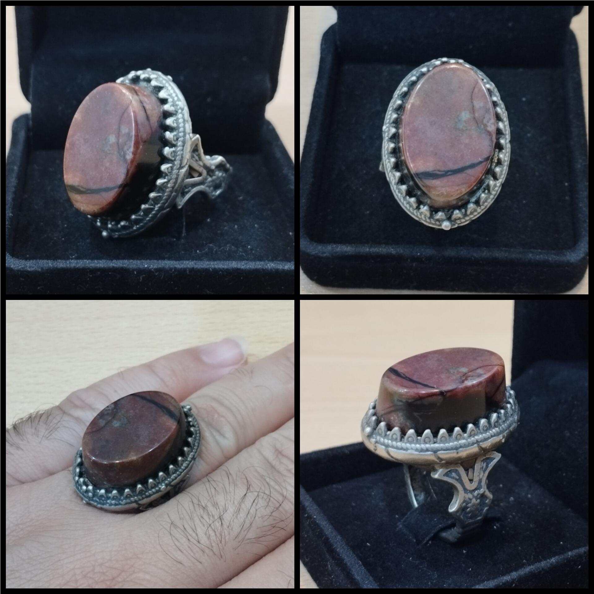 انگشتر عقیق کبود اعلا به همراه تسبیح هدیه