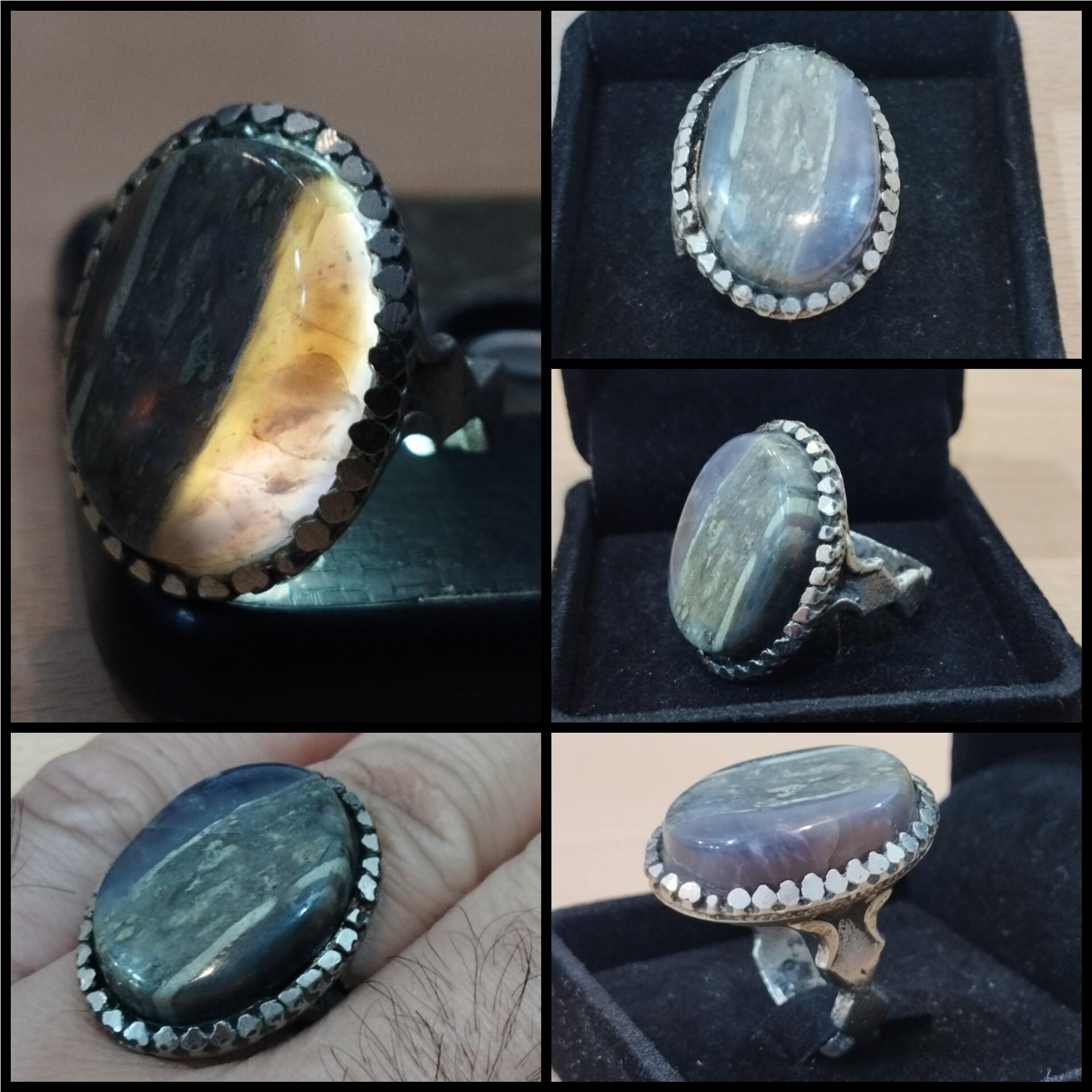 انگشتر جاسپر معدنی کمیاب به همراه تسبح هدیه