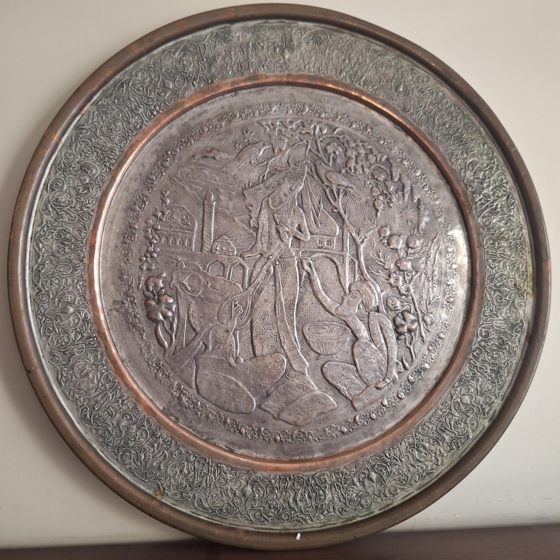 سینی مسی قلم زنی ضخیم