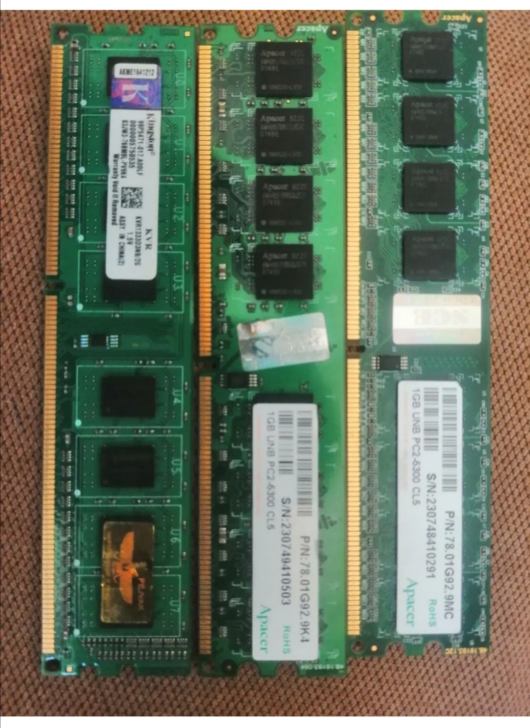 چند عدد رم کامپیوتر ddr3 و ddr2