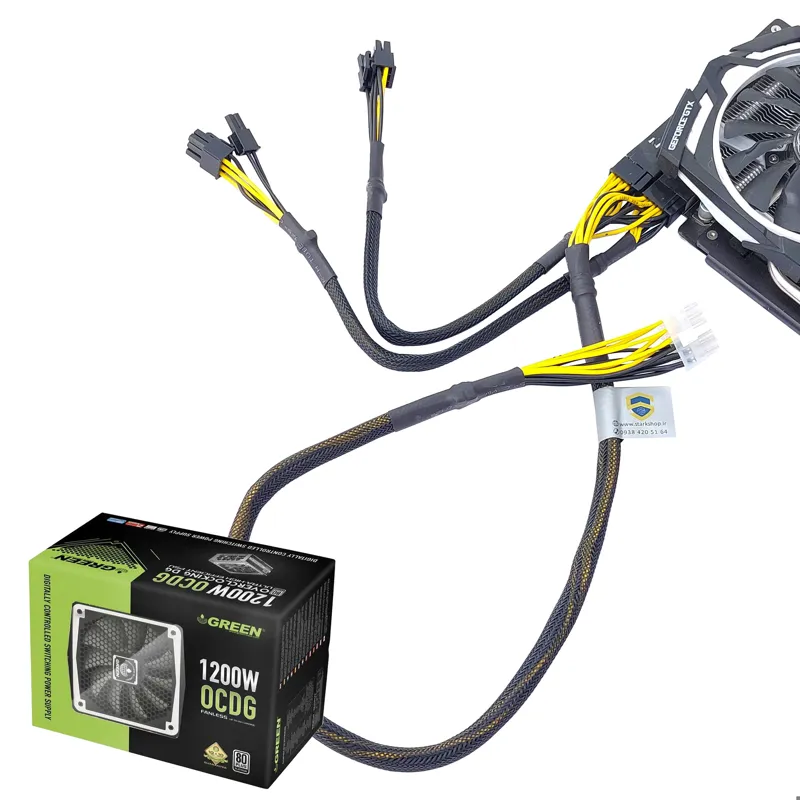 کابل 8 پین گرافیکپاور1200w گرینGREENمدل OC-DG
