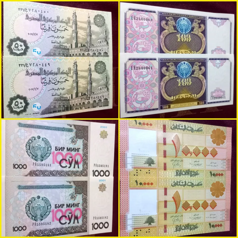 چهار جفت اسکناس بانکی خارجی