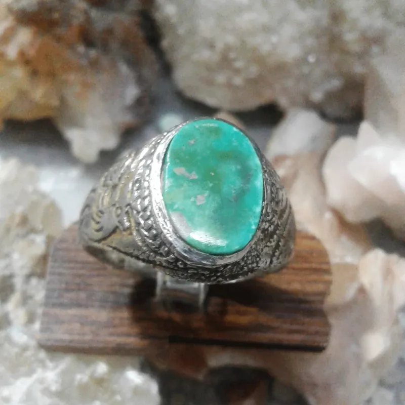 انگشتر فیروزه نیشابور تخت زیبا دست ساز