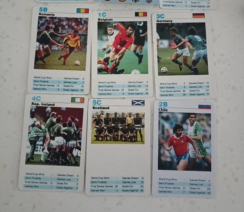 کارت بازی فوتبال. سری کامل 30 عددی