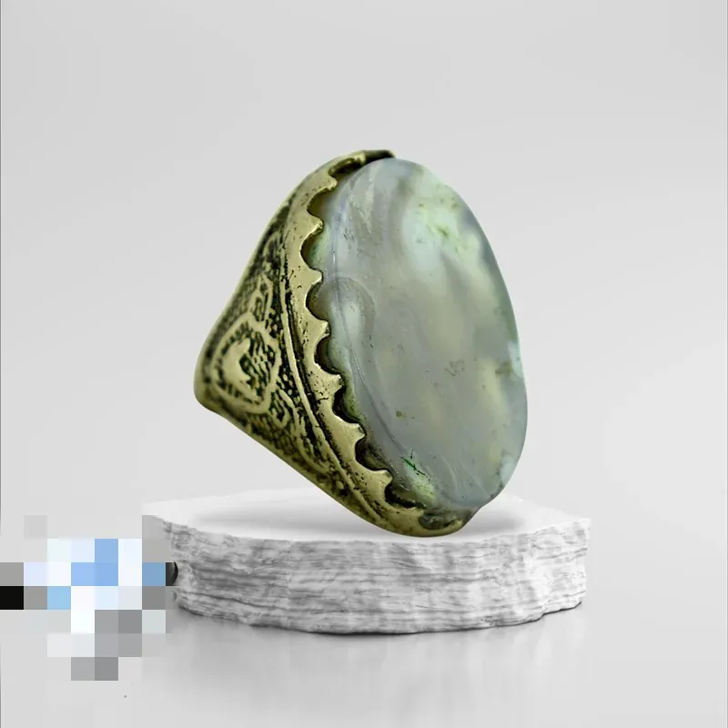 انگشتر اقتصادی عقیق سلیمانی درشت معدنی