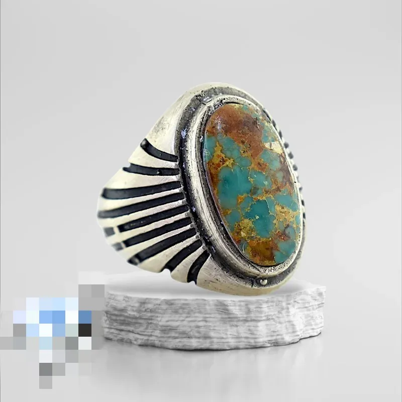 انگشتر مردانه فیروزه طبیعی نیشابور t253