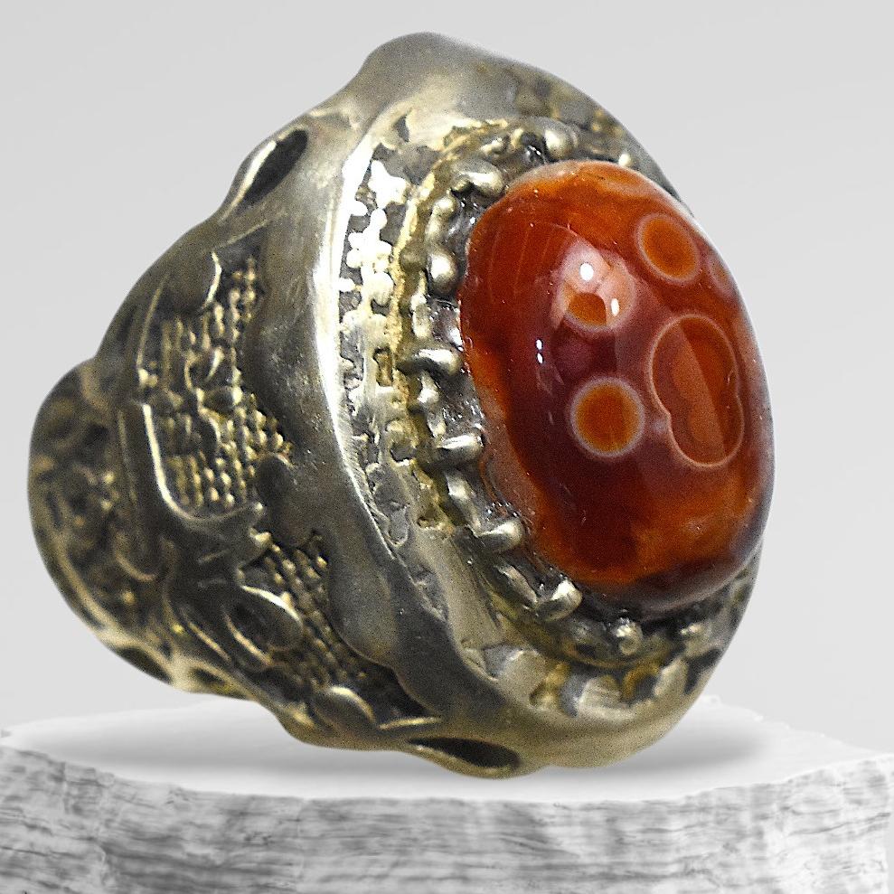 انگشترمردانه عقیق سرخ لامه دار