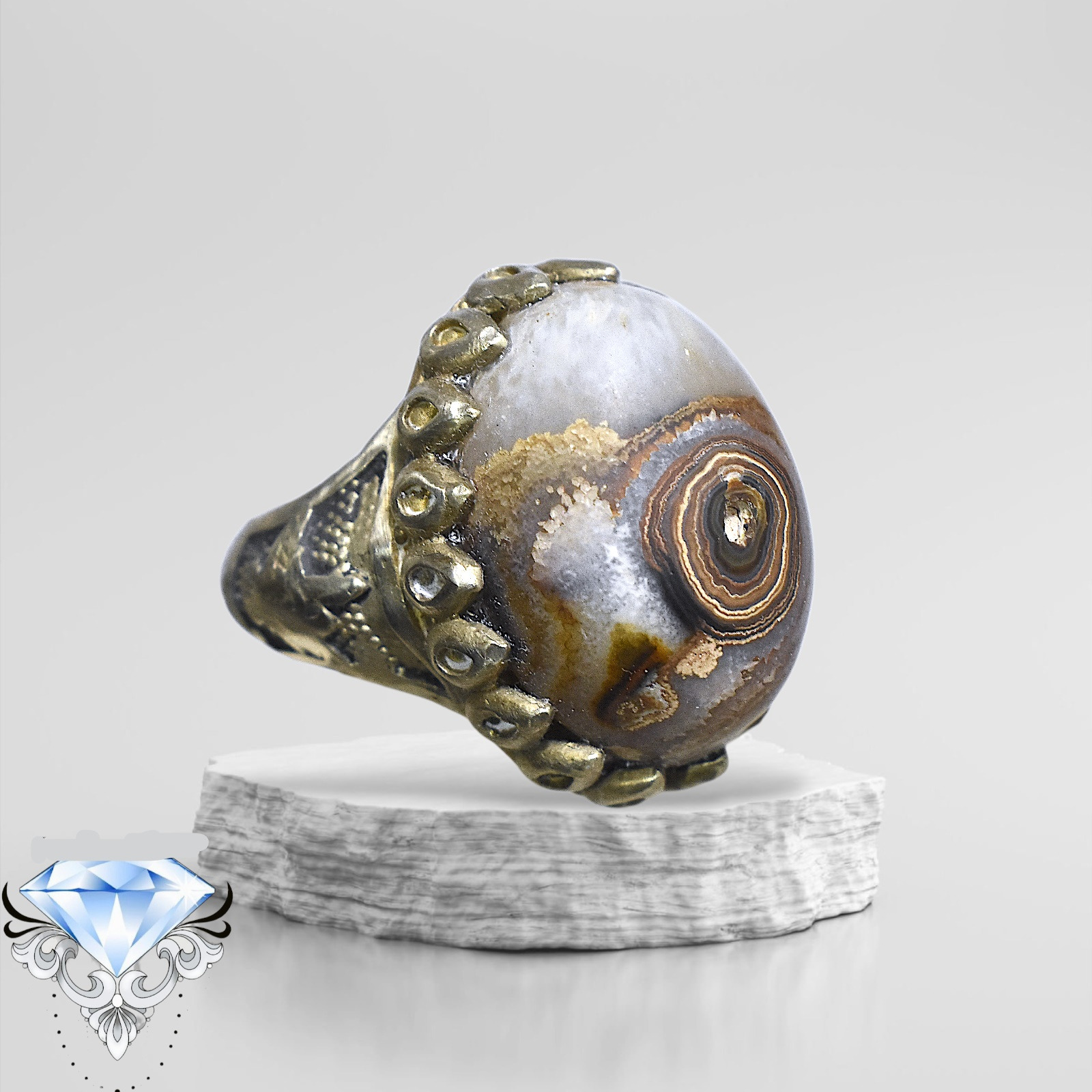 انگشترمردانه عقیق سلیمانی داوودی بسیار زیبا