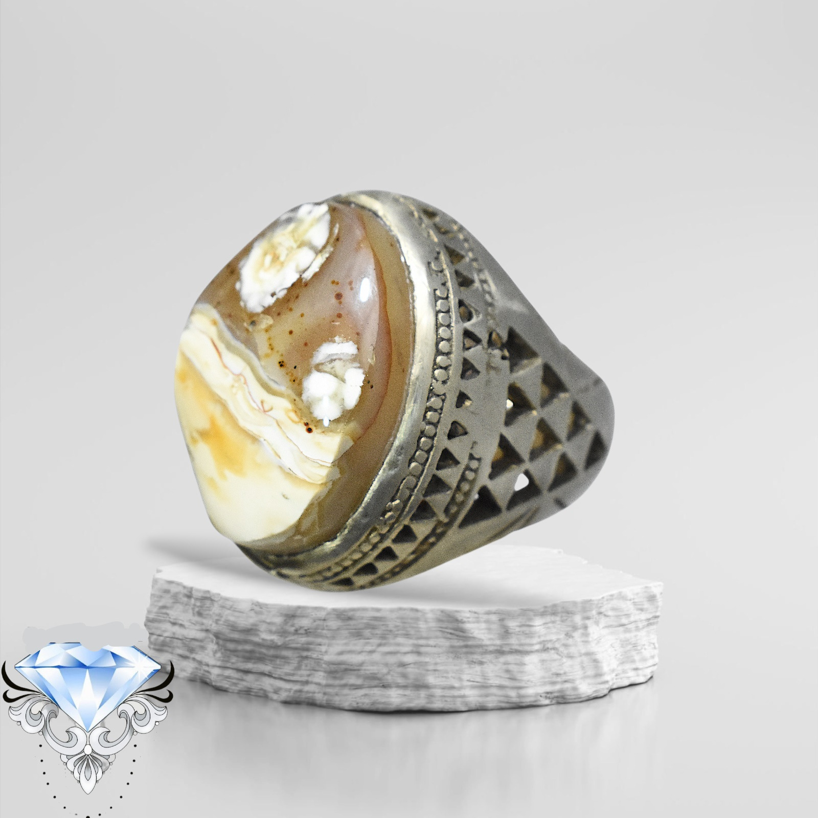 انگشتر عقیق سلیمانی سلطانی هندی