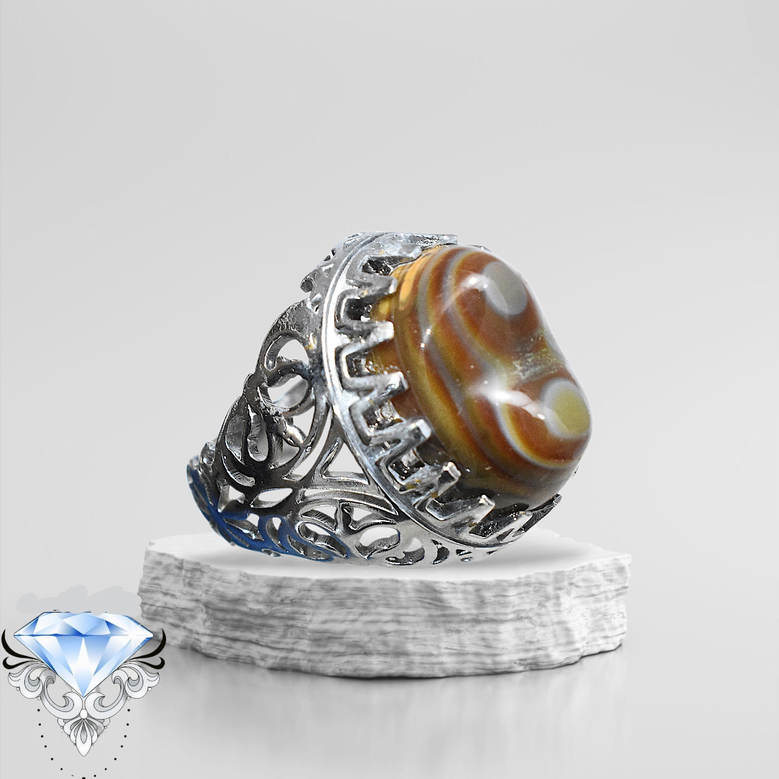 انگشترمردانه عقیق باباقوری دوکوهان