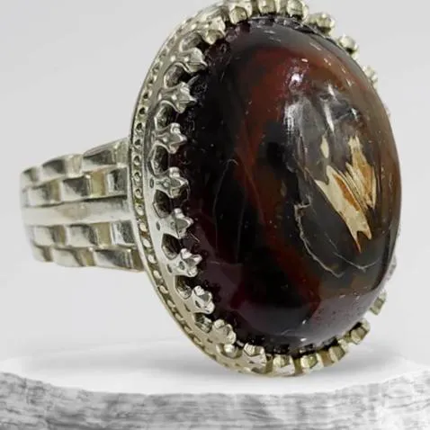 انگشتر نقره عقیق سلطانی اندونزی طبیعی