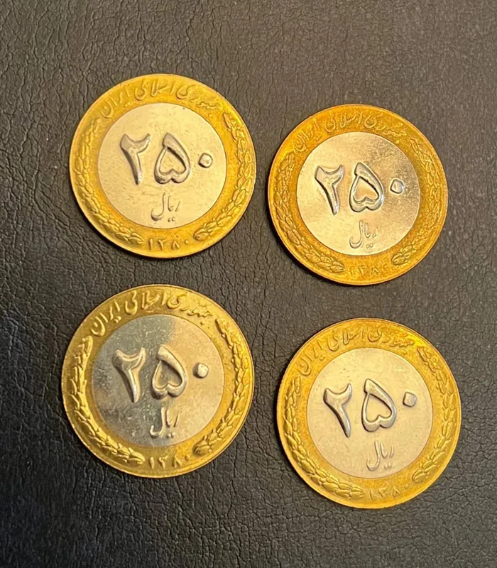 سکه 25 تومانی دورنگ دوتکه بایمتال ضرب سال 1380 80