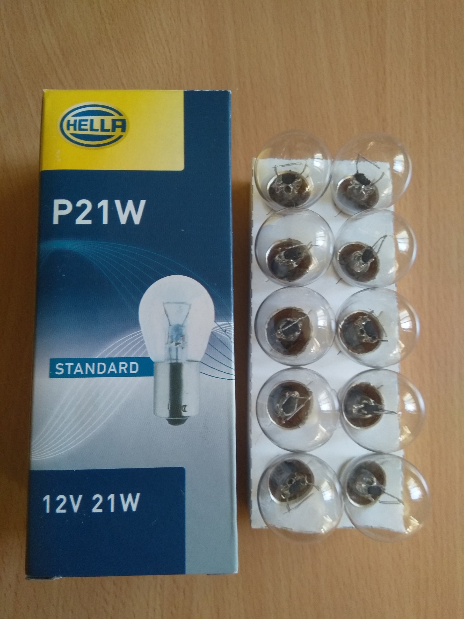 10 عدد لامپ یک کنتاکت 12V/ P21W هلا Hella