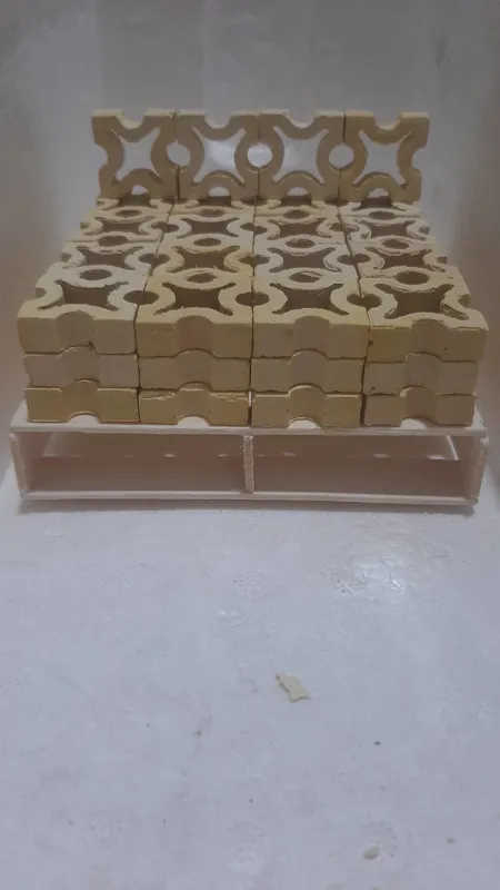 آجر نرده و کفپوش مربع ضربدر مینیاتوری رنگ زرد