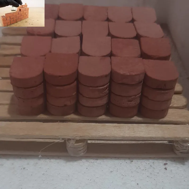 آجر سقف مینیاتوری ته گرد رنگ قرمز