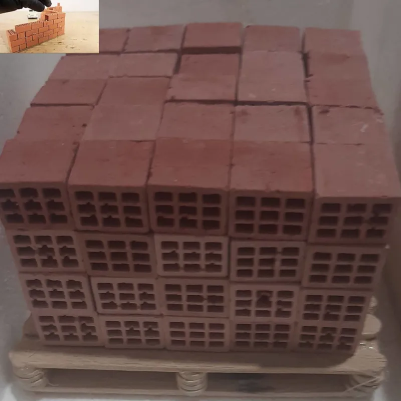 آجر سفال مینیاتوری رنگ قرمز