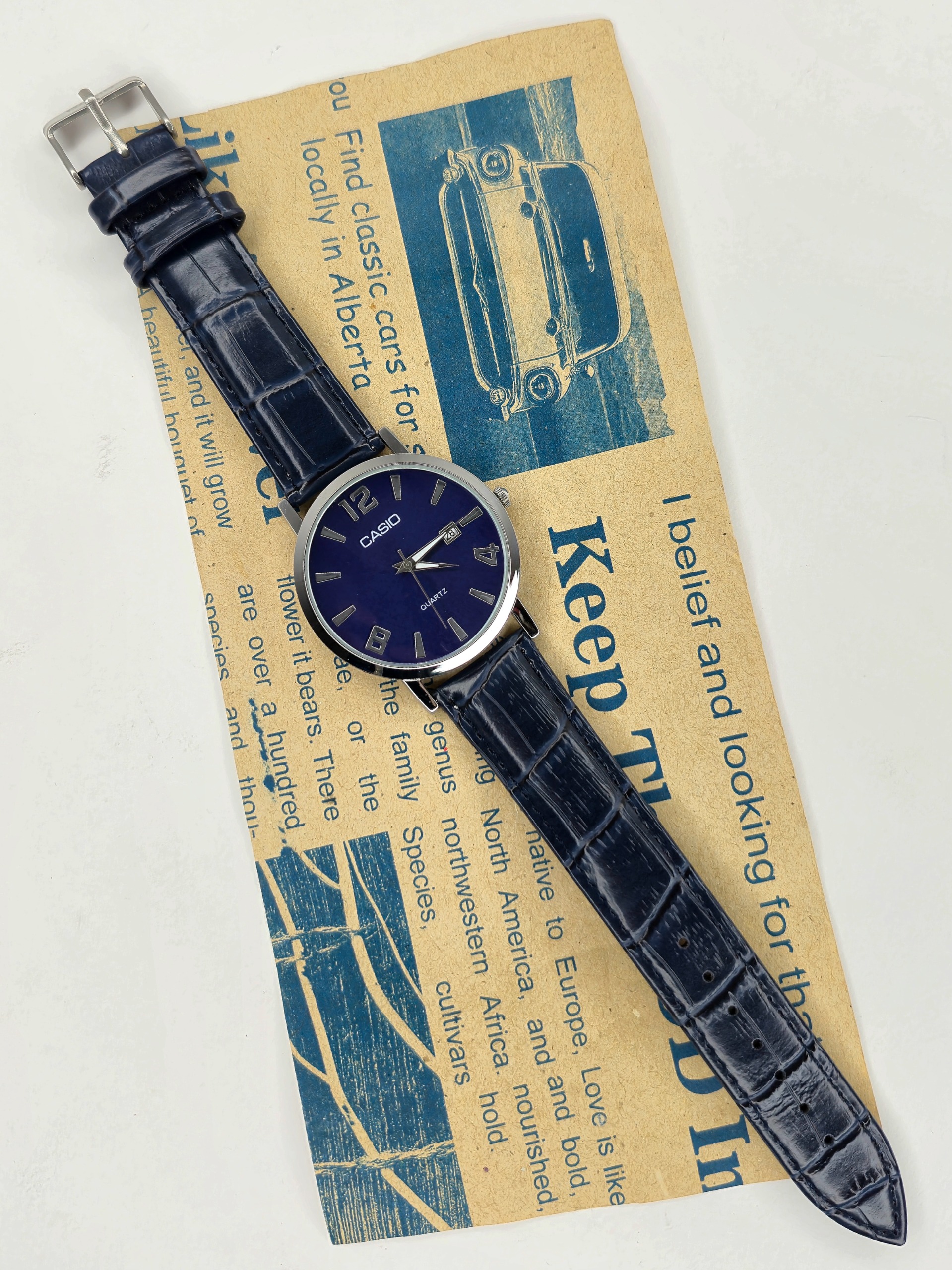 ساعت مچی مردانه کاسیو با بند چرم