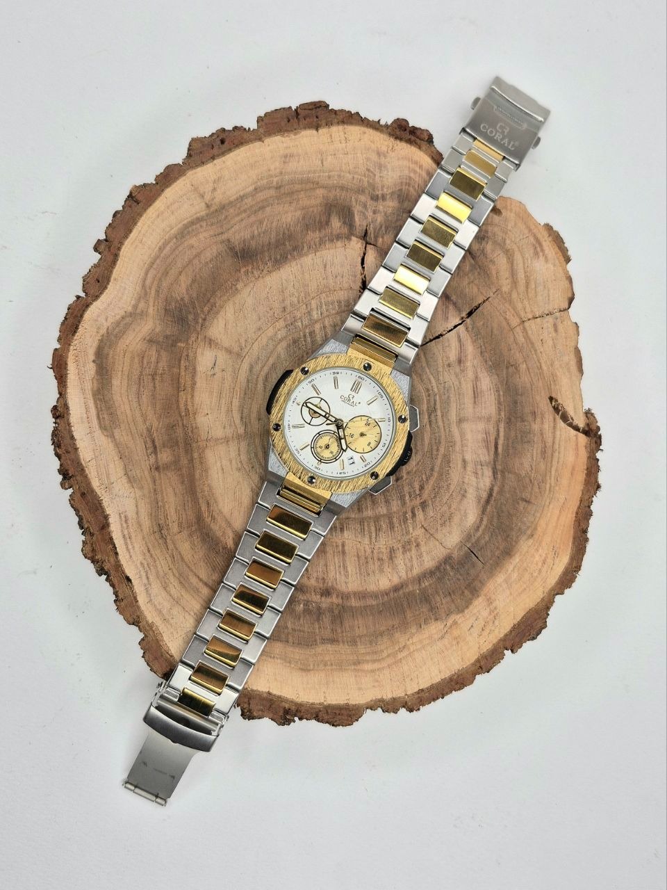 ساعت مچی مردانه کورال سه موتوره همراه با گارانتی