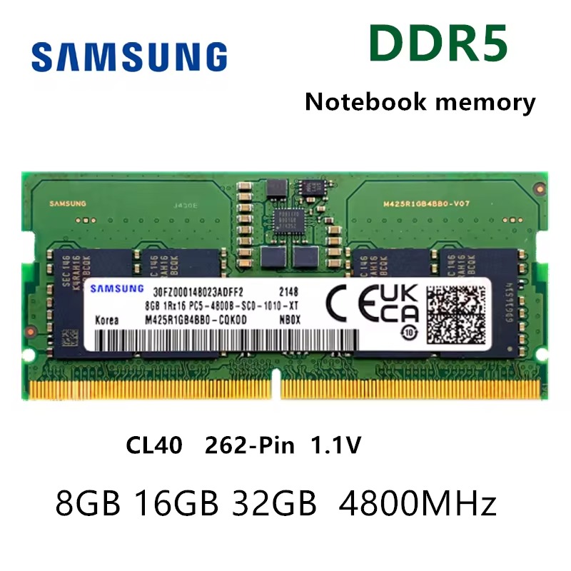 رم لپ تاپ DDR5 سامسونگ 8G ب فرکانس 4800