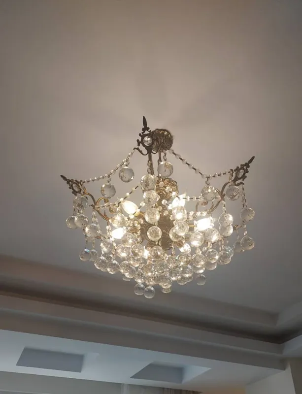 لوستر برنزی کریستالی