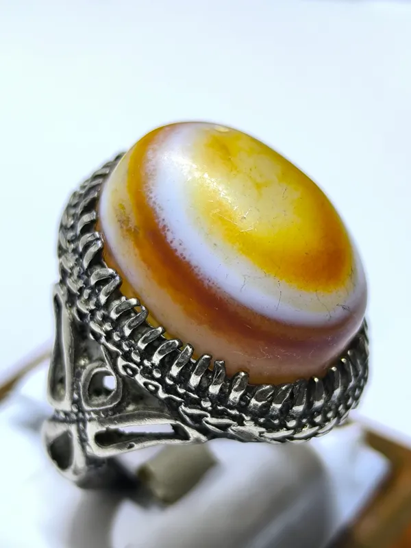 انگشتر اعظم حجرالعین رگ دار عین الرحمه بدون مشابه