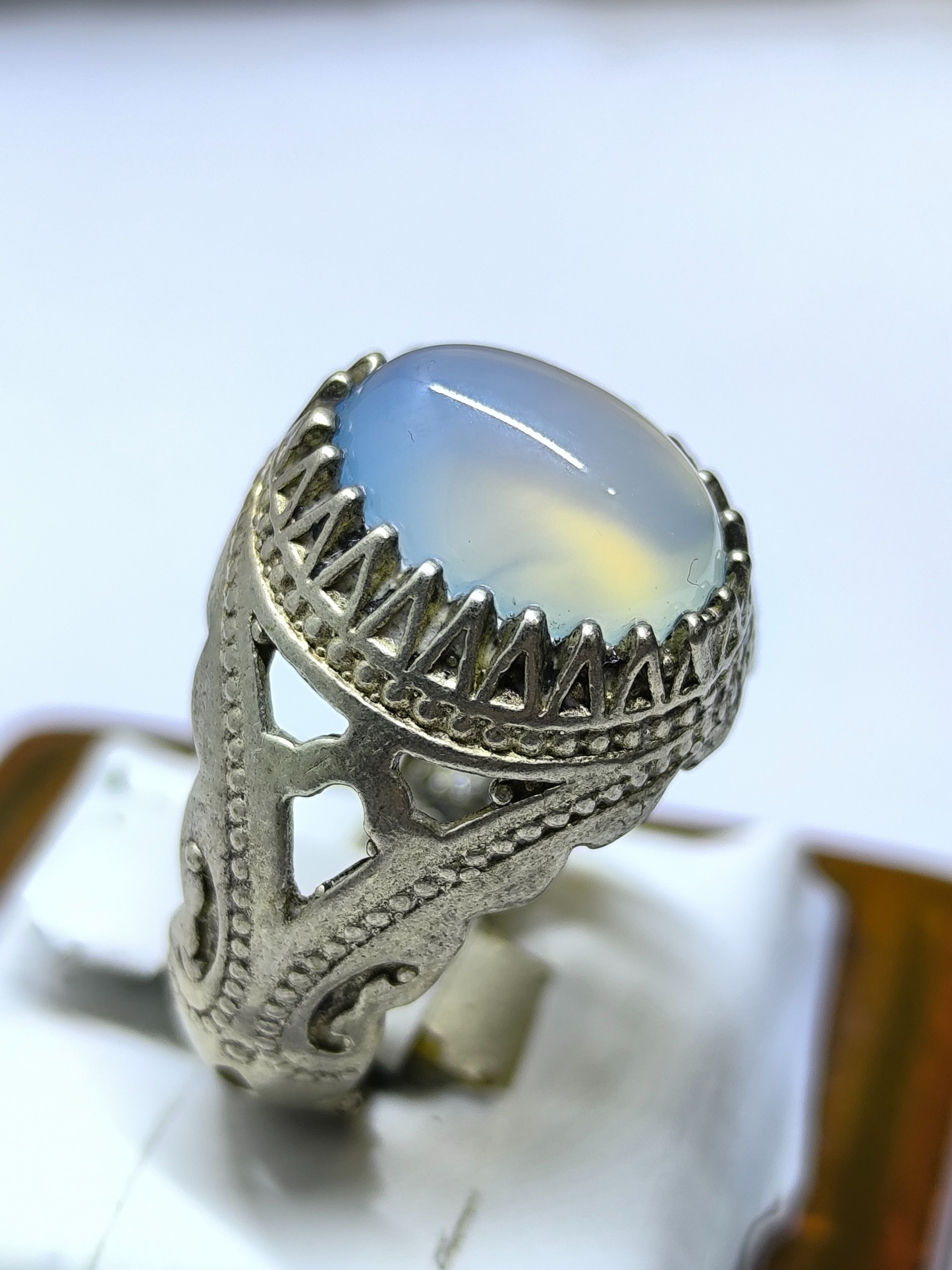 انگشتر عقیق کبود یمانی کلکسیونی نایاب