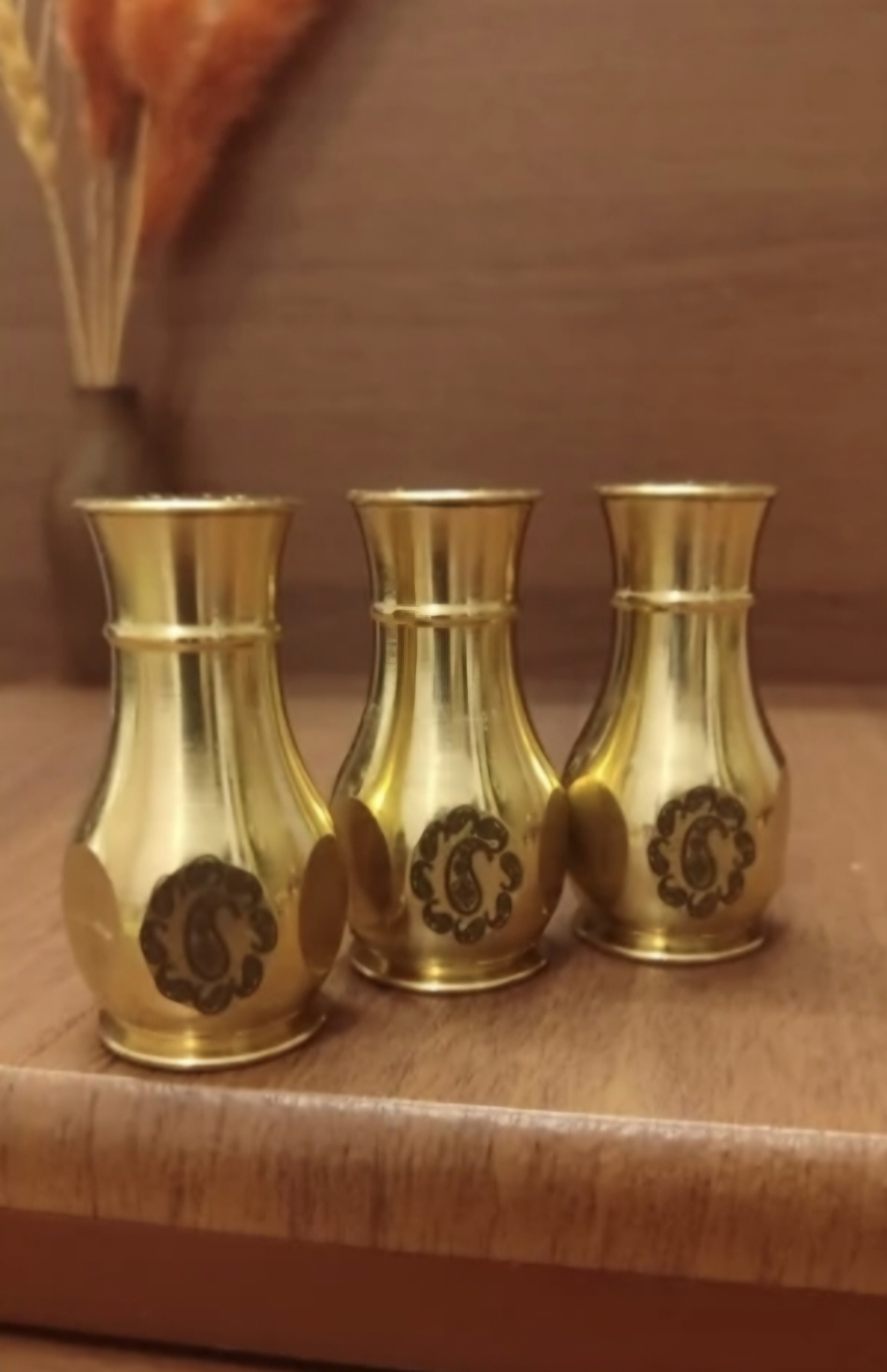 نمکدان برنجی طرح دار سایز بزرگ