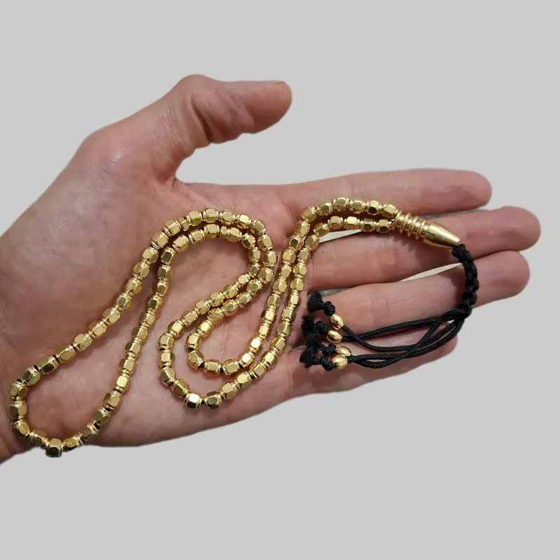 تسبیح 101تایی برنجی چند وجهی