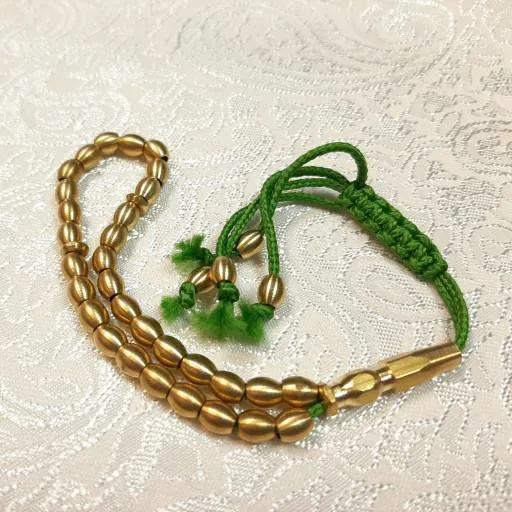 تسبیح برنجی گندمی 33 تایی