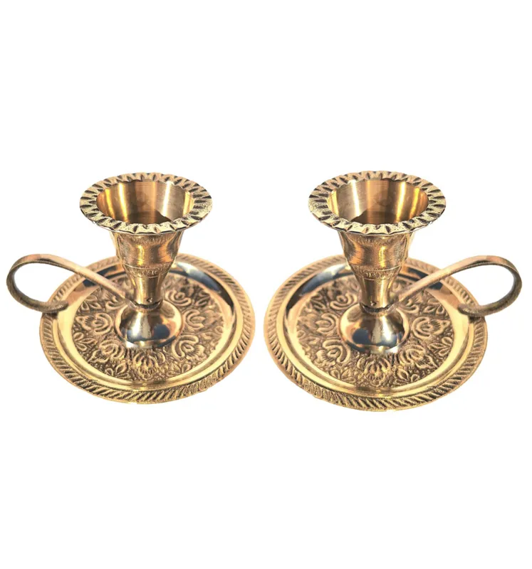 جاشمعی انگشتی برنجی جفتی گرد